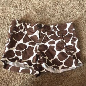 Giraffe print shorts